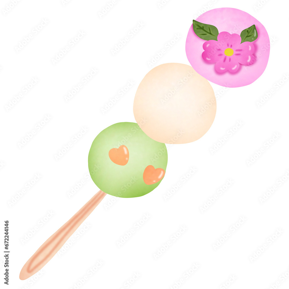 Dango is Japanese boiled flour. Made from rice flour mixed with urushi