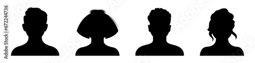Man and woman silhouette collection. Male and female avatar, profile icon, head silhouette. photo