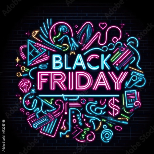 Illustration of a Black Friday banner for e-commerce and shopping