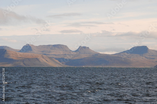 View on Arnarfjörður, one of the Westfjords in Iceland, near Bildudalur