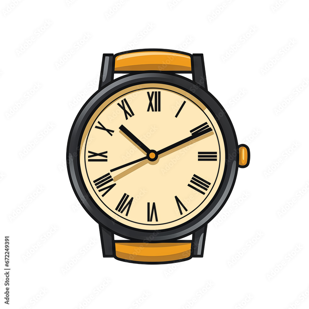 Flat minimal design clipart of Wristwatch Flat minimal design clipart of Wristwatch