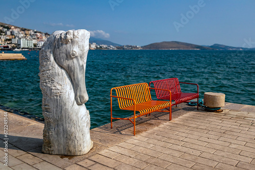 Marble statue of a horse´s head, Sqrande, Albania