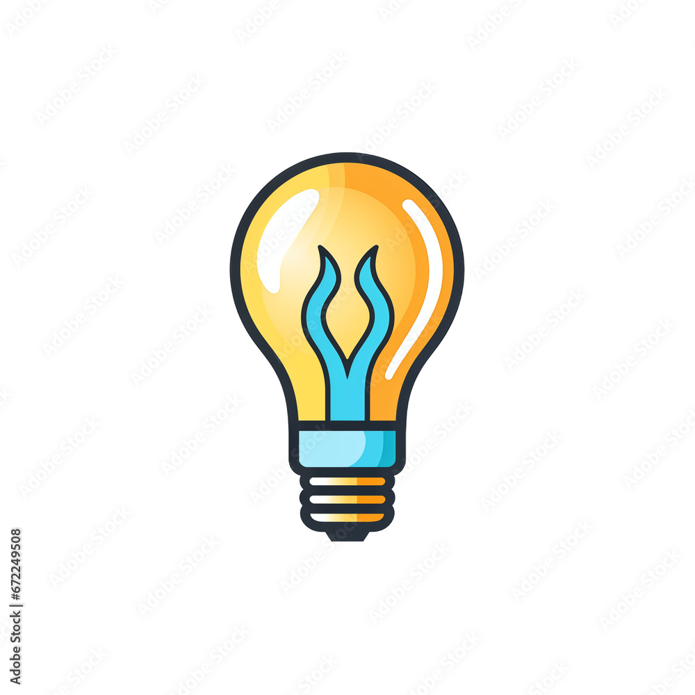Flat minimal design clipart of Lightbulb