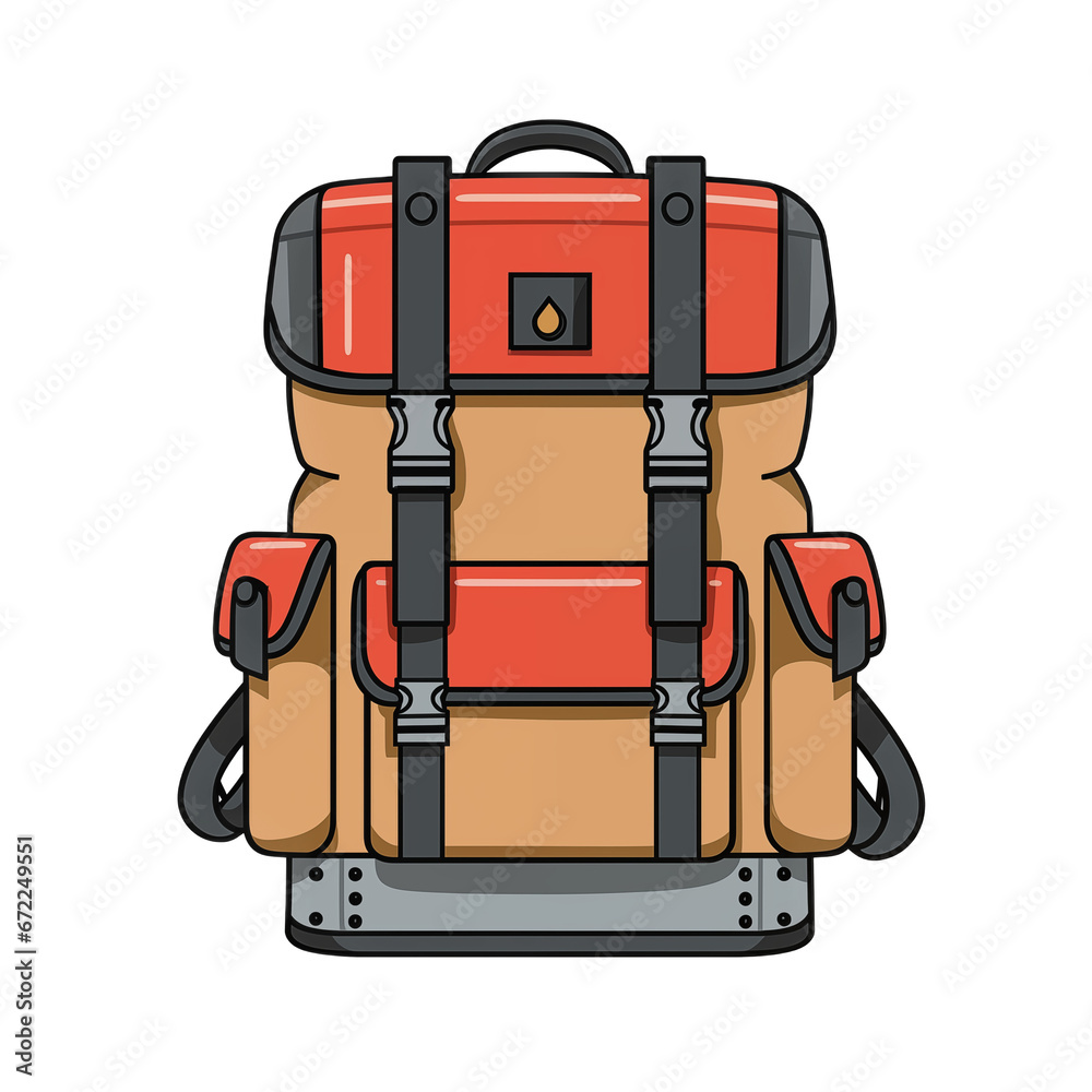 Flat minimal design clipart of Backpack Flat minimal design clipart of Backpack