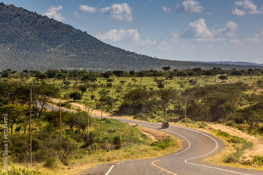 Road between Narok and Masai Mara, Kenya