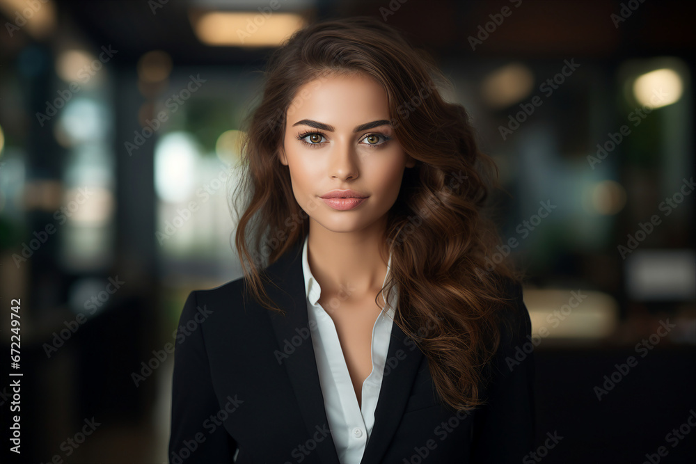 Generative AI picture portrait of amazing gorgeous office worker young woman Generative AI picture portrait of amazing gorgeous office worker young woman