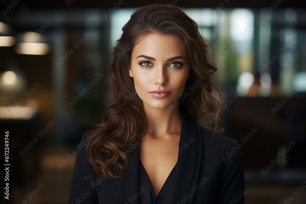 Generative AI picture portrait of amazing gorgeous office worker young woman Generative AI picture portrait of amazing gorgeous office worker young woman