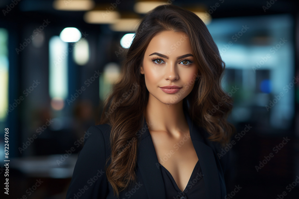 Generative AI picture portrait of amazing gorgeous office worker young woman Generative AI picture portrait of amazing gorgeous office worker young woman