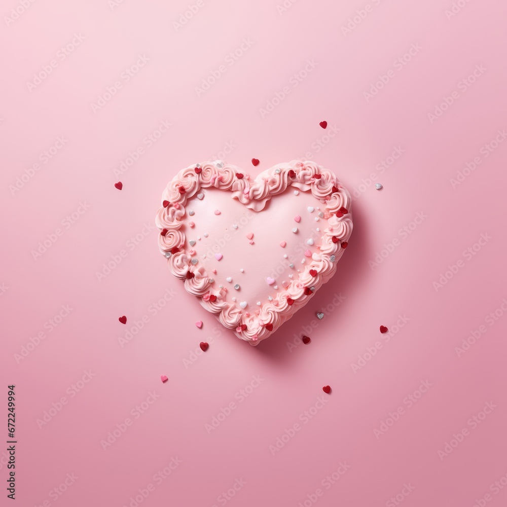 Pink Cake in the heart shape
