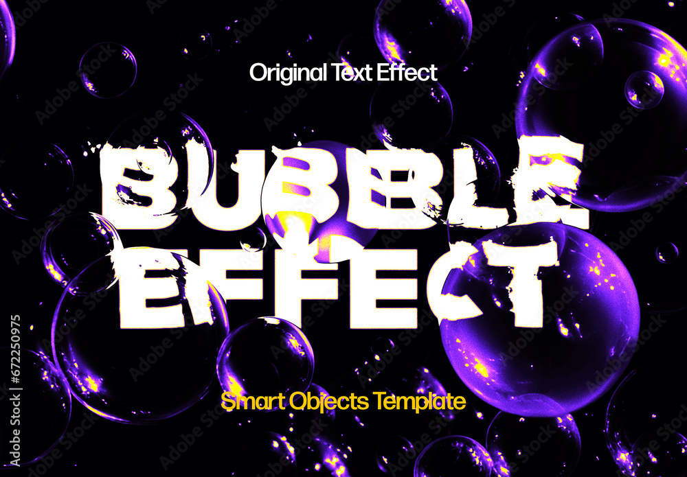 Bubble Text Effect Mockup With Generative AI Stock Template | Adobe Stock