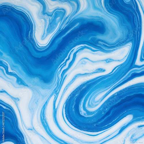 Swirls of liquid blue paints. Abstract waves skin wall luxurious art ideas. Swirls of marble or the ripples of agate. Liquid marble texture. Fluid art. abstract waves skin wall luxurious art ideas. © SandyHappy