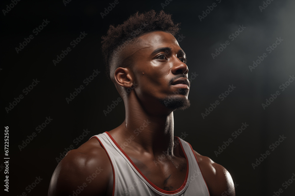 Basketball Player. Emotional, expressive portrait. Basketball Player. Emotional, expressive portrait.
