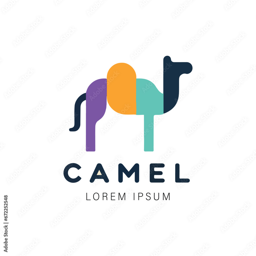 vector logo of a camel