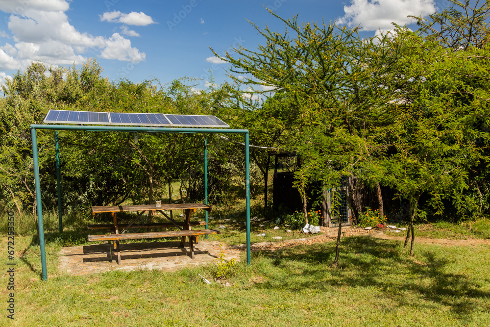 Rest area in a camp near Masai Mara National Reserve, Kenya