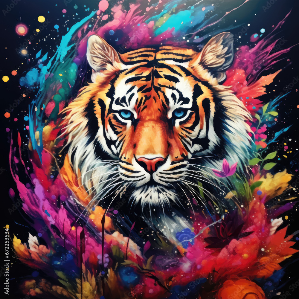 cosmic tiger spirit animal shamanism - by generative ai