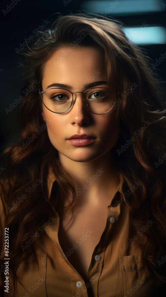 A Modern Portrait Of A Woman With Stylish Glasses, Background Image, Best Phone Wallpapers