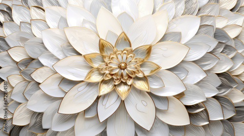 white flower sacred geometry wedding purity - by generative ai photo