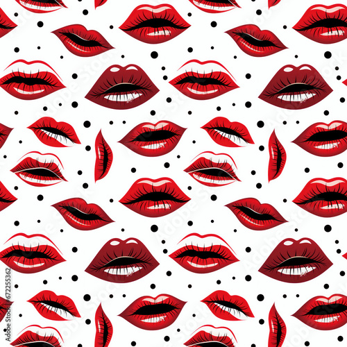 Lips of woman seamless pattern design for wallpaper or background