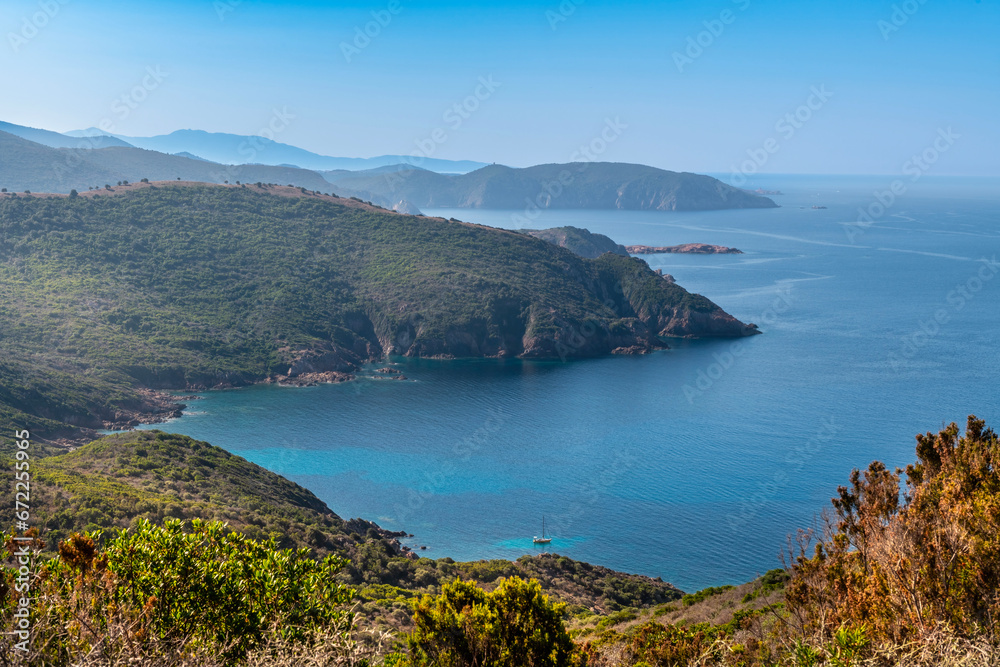 Landscape with Capo Rosso, Corsica island, France Landscape with Capo Rosso, Corsica island, France