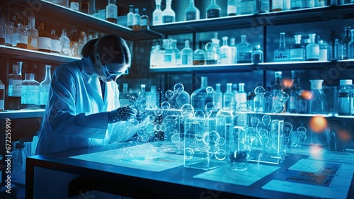 Laboratory techniques: Images portray scientists using tools such as PCR, gene sequencing, or protein analysis methods in biotechnological research photo