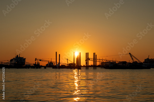 Piling in the Albania Adriatic Sea