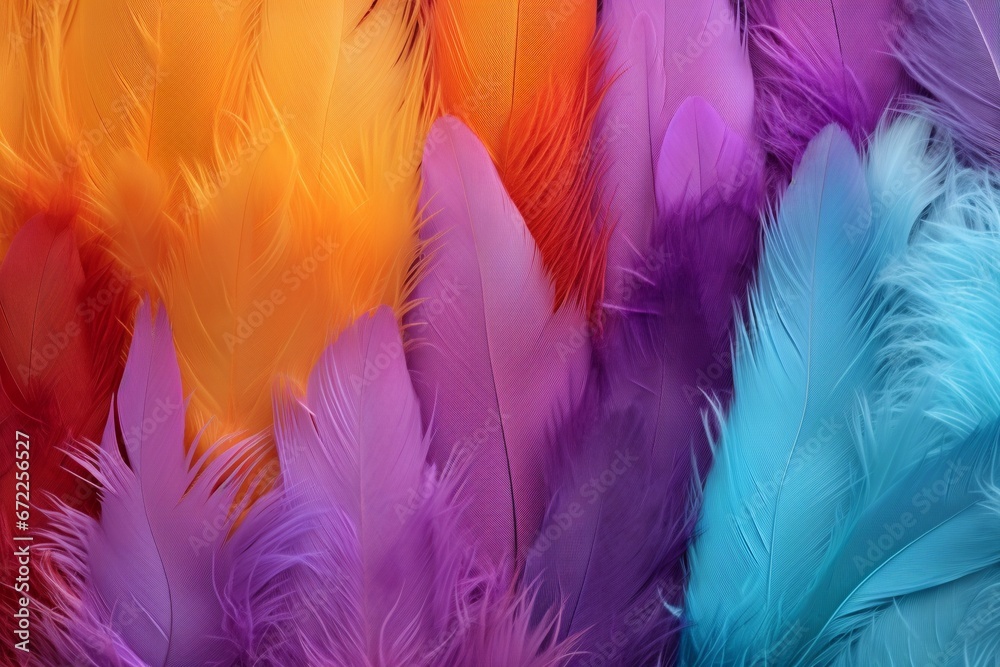 Fototapeta premium Vibrant Feathers Texture Backgroun