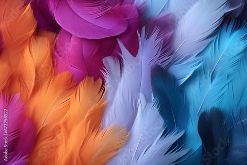 Vibrant Feathers Texture Backgroun