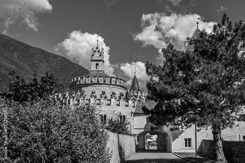 Novacella Augustinian Abbey in the municipality of Vahrn in the northern Italian province of South Tyrol, Brixen, Bressanone, juni 12, 2023 - angel Castle
