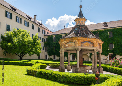 Novacella Augustinian Abbey in the municipality of Vahrn in the northern Italian province of South Tyrol, Brixen, Bressanone, juni 12, 2023 photo