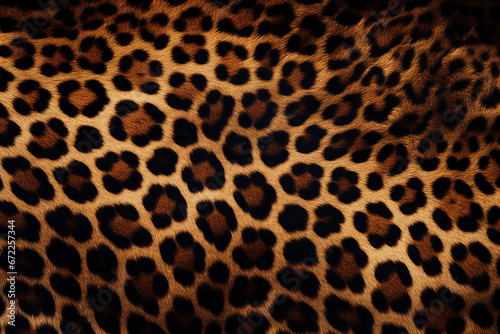 The illustration pattern of the leopard fur background. The animal printed texture. Generative AI. © Surachetsh