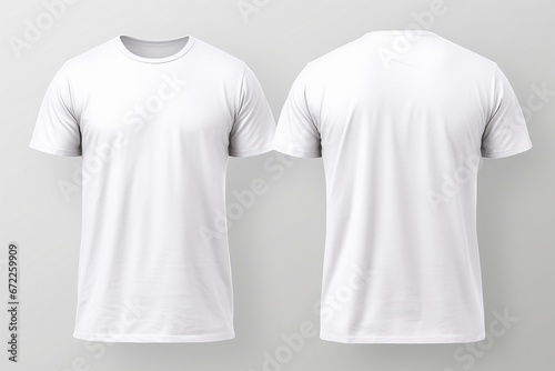 White T-Shirt Front and Back Views Mockup - Male Apparel Template