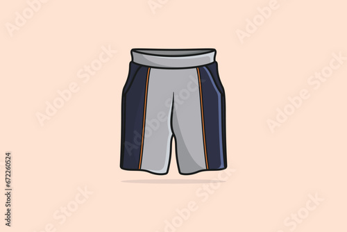 Gym Wear Causal Short Knicker vector illustration. Sports and Fashion objects icon concept. Boys comfortable shorts knicker vector design with shadow.
