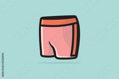 Gym Wear Causal Short Knicker vector illustration. Sports and Fashion objects icon concept. Boys comfortable beach shorts knicker vector design with shadow.