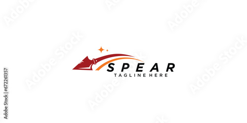 Simple spear logo template design premium vector
