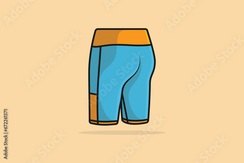 Gym Wear Causal Short Knicker vector illustration. Sports and Fashion objects icon concept. Boys comfortable beach shorts knicker vector design with shadow.