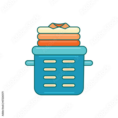 Clean clothes basket logo graphic illustration