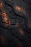 Charred burned wood background. Ai Generative