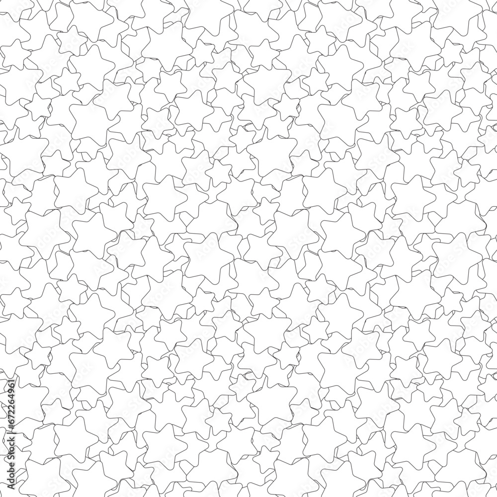 Lots of stars. Flat style. Contour drawing. Vector abstract background. Seamless pattern. Background for paper, cover, fabric, textile, interior decor. Lots of stars. Flat style. Contour drawing. Vector abstract background. Seamless pattern. Background for paper, cover, fabric, textile, interior decor.