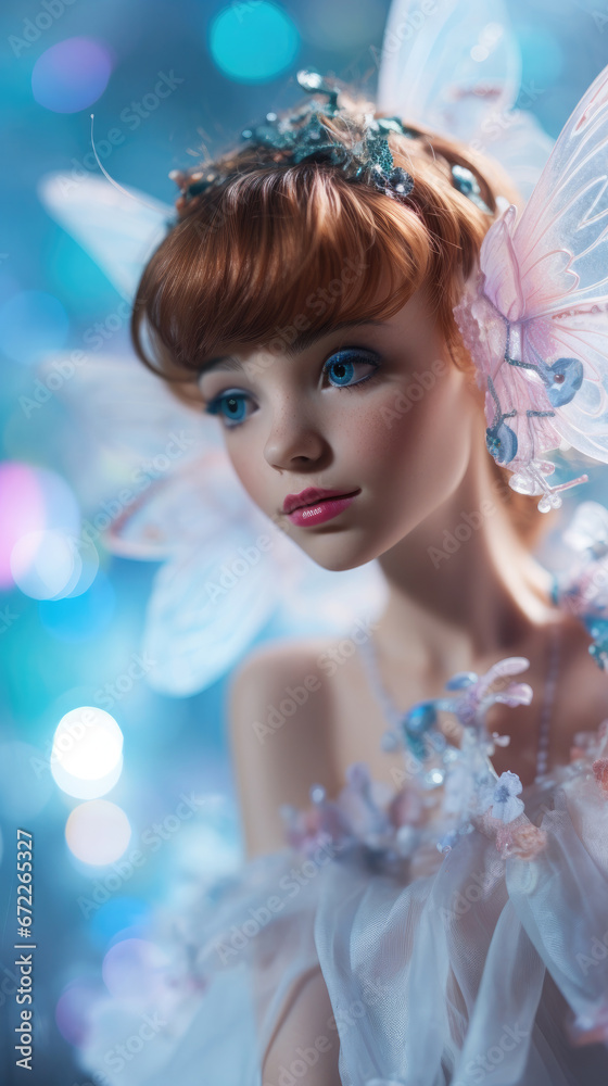 Plastic Doll Portrait With A Toy Fairy Wings Magical, Background Image, Best Phone Wallpapers