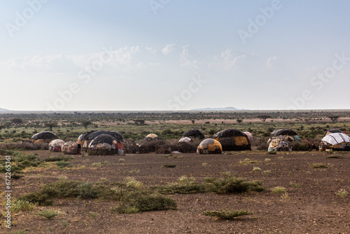 Village near Kargi in northern Kenya photo