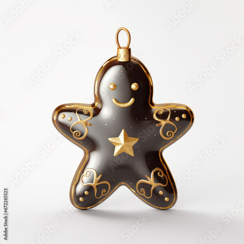 Gingerbread man Christmas decoration  on  white background