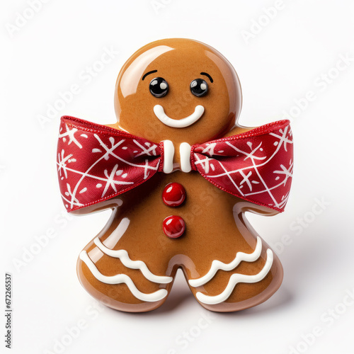 Gingerbread man Christmas decoration  on  white background
