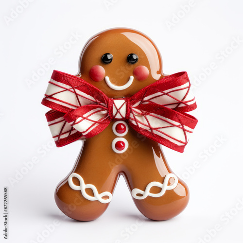 Gingerbread man Christmas decoration  on  white background