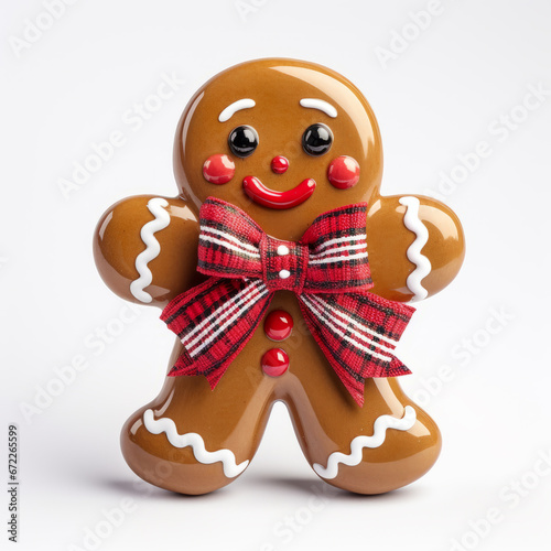 Gingerbread man Christmas decoration  on  white background