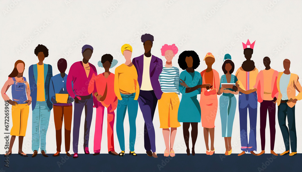 Obraz premium <イラスト>DE&I（ダイバーシティ・エクイティ＆インクルージョン）