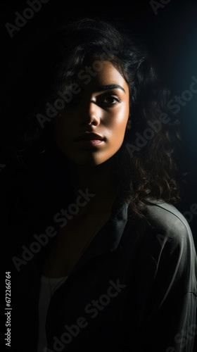 Powerful Portrait Of A Woman With Dramatic Lighting, Background Image, Best Phone Wallpapers