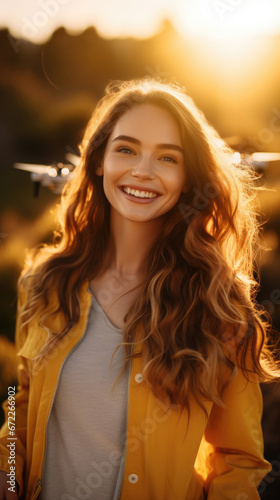 Radiant Woman Basking In Golden Hour Light Glowing, Background Image, Best Phone Wallpapers