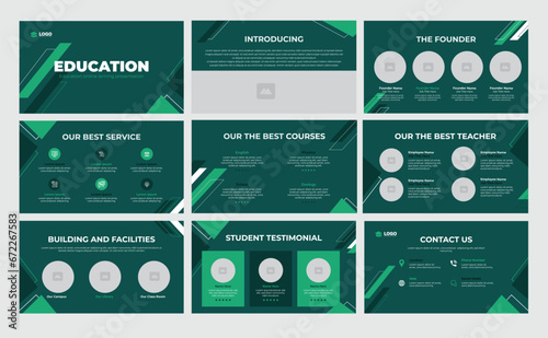 Education presentation slide template design or pitch deck slide or education presentation template 