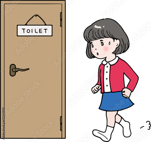 トイレに急ぐ女の子