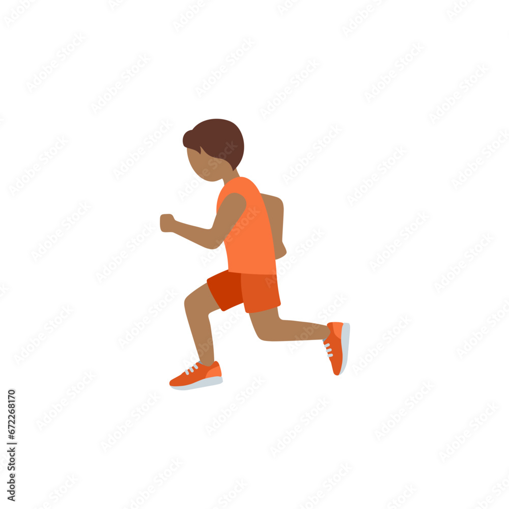 Person Running: Medium-Dark Skin Tone
